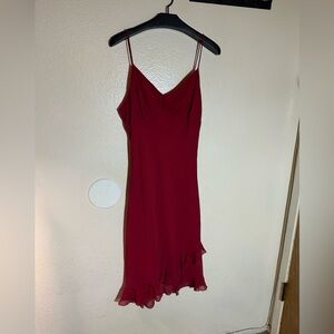 Vintage early 2000’s bias cut red dunamis usa dress